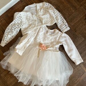 Elegant Cream Kids Formal Dress with Jacket
